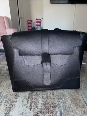 SENREVE MAESTRA Black Leather laptop convertible backpack bag